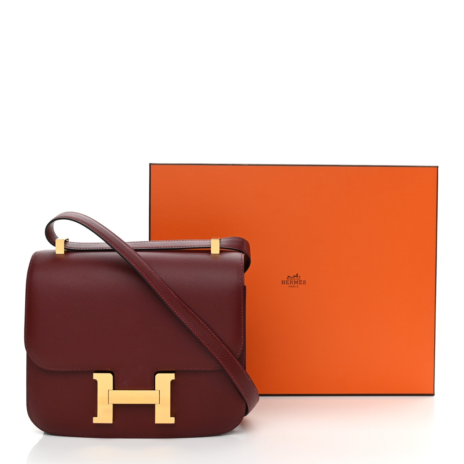 Hermes Grained Monsieur Constance 24 Rouge H 11 of 11