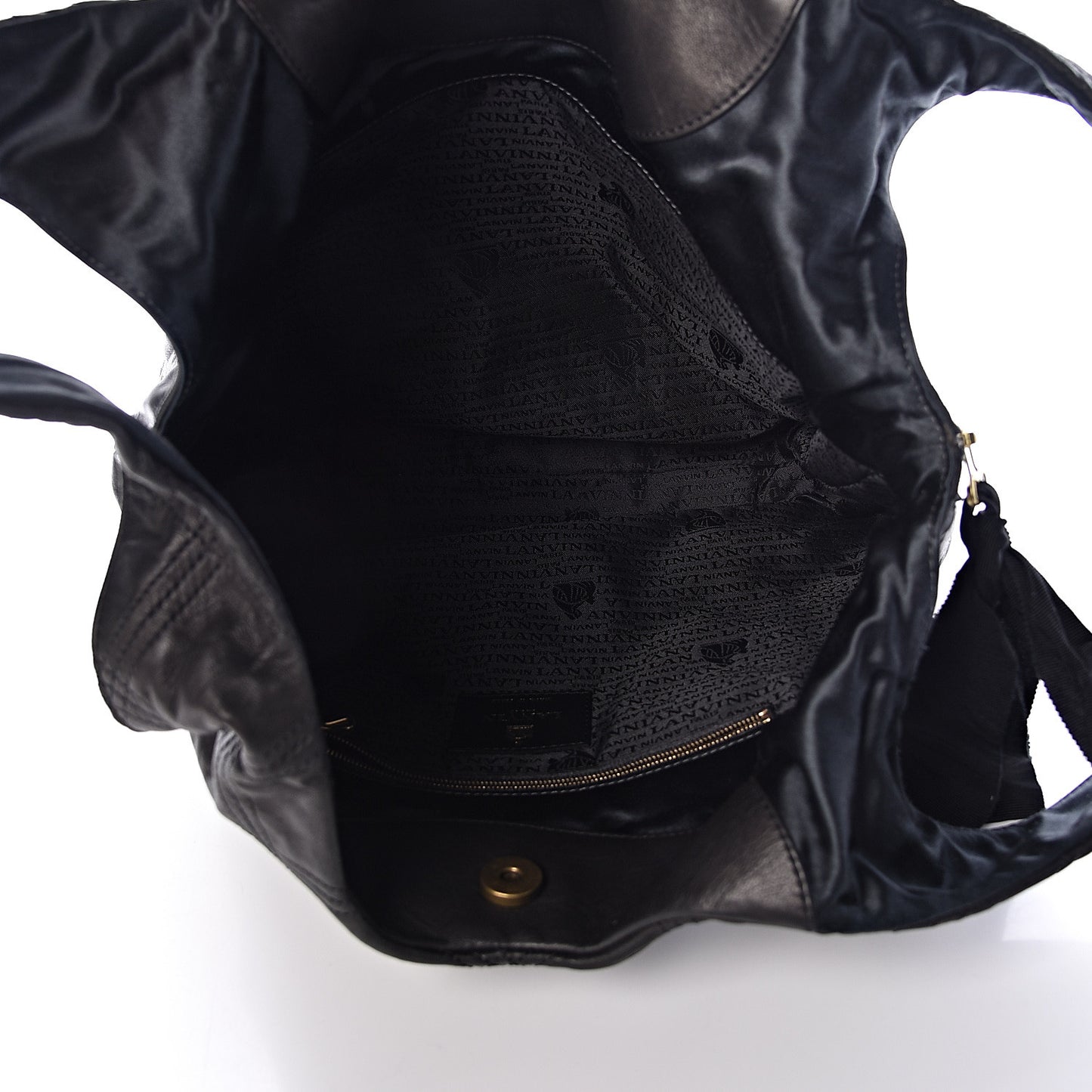 Lambskin Stitched Tote Black