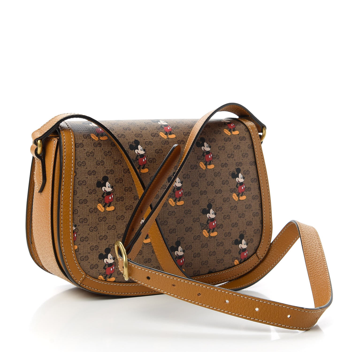 Gucci X DISNEY Mini Vintage GG Supreme Monogram Mickey Mouse Small Flap Messenger Bag Beige Vintage Sun Oil 3 of 13