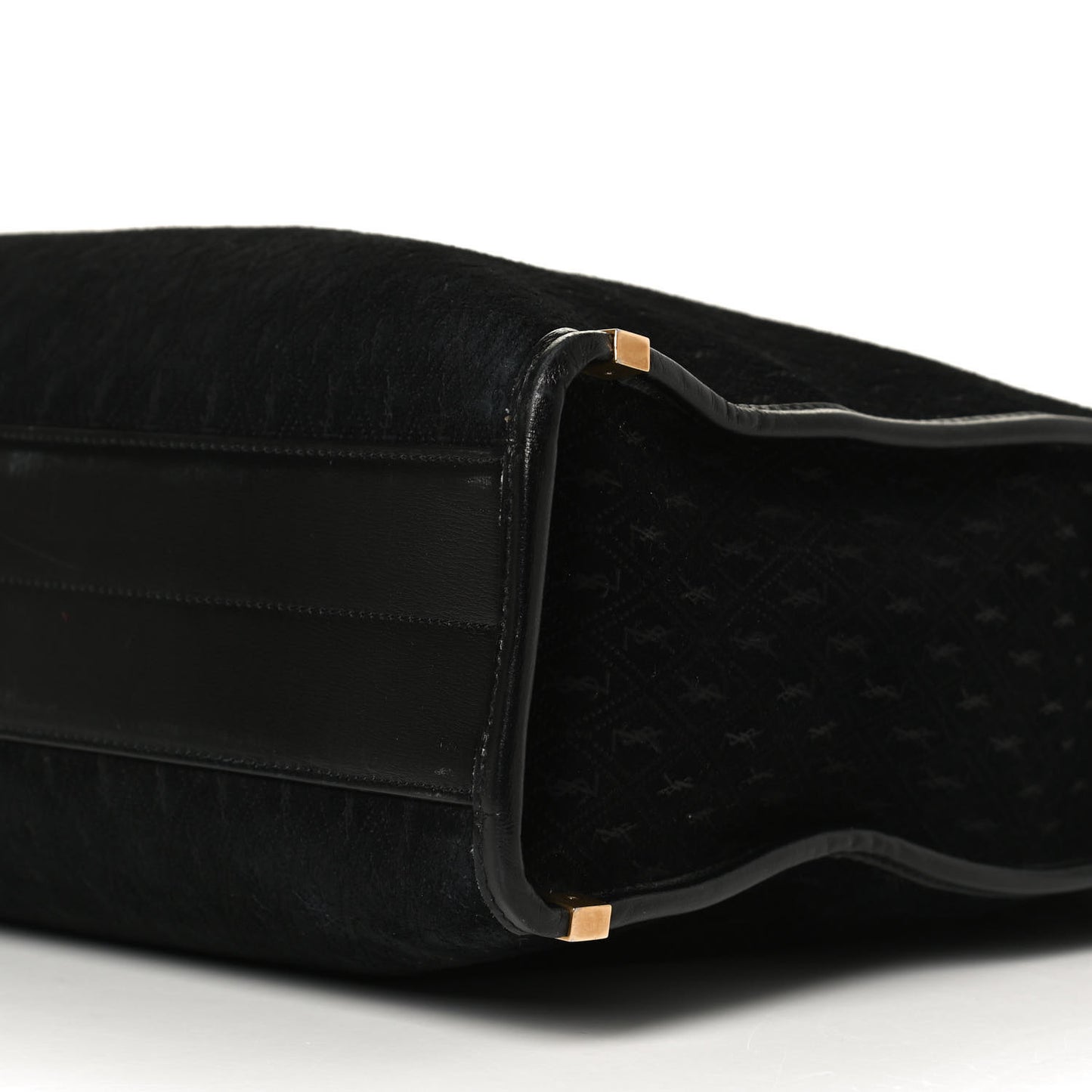 Suede All-Over Monogram Convertible Tote Black