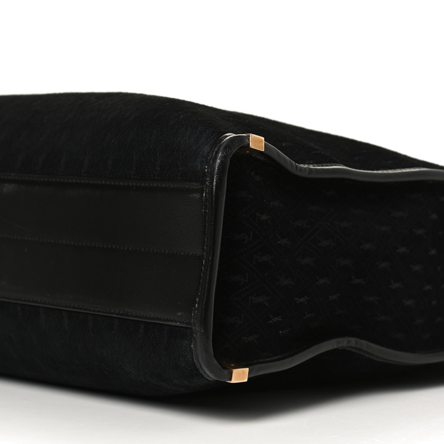 Saint Laurent Suede All-Over Monogram Convertible Tote Black 7 of 11