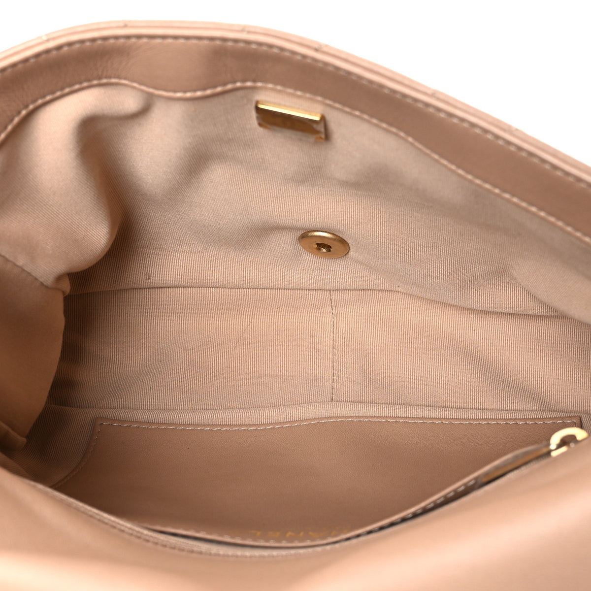 Lambskin Quilted Large CC Funky Town Flap Beige