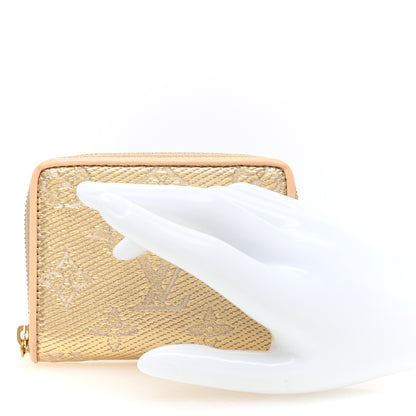 Louis Vuitton Hollographic Monoglam Zippy Coin Purse Wallet Beige 2 of 7