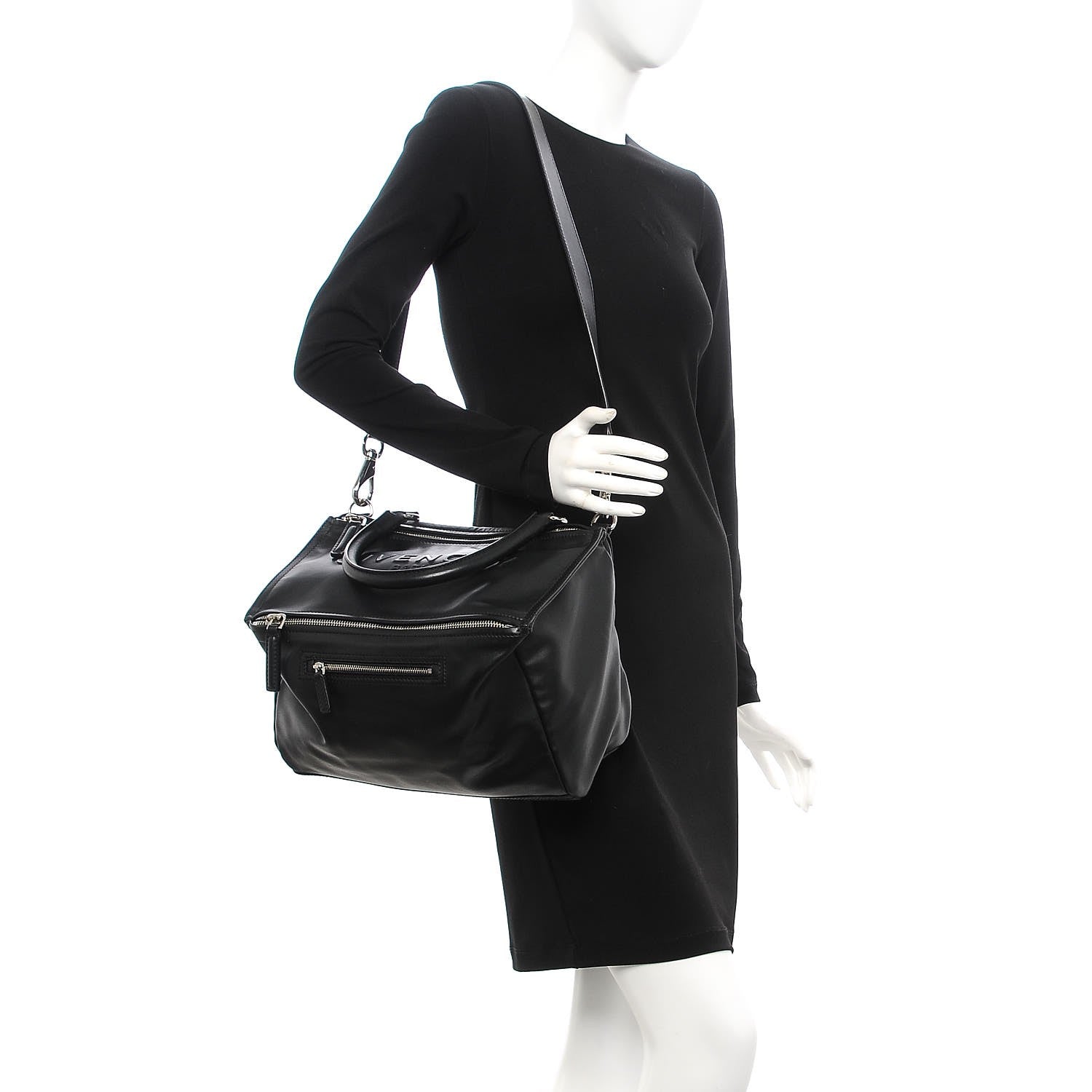 Givenchy Calfskin Logo Embossed Medium Pandora Black 2 of 8
