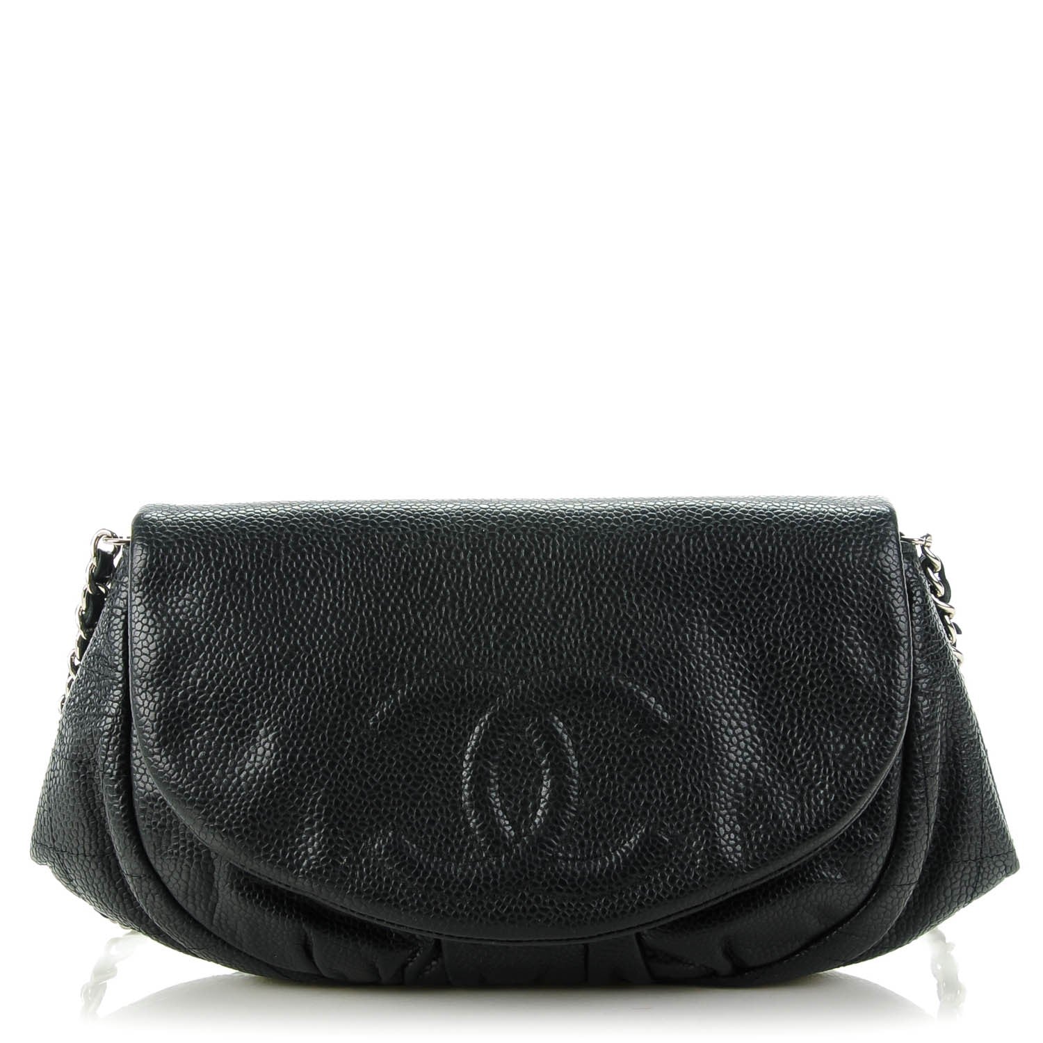 Chanel Caviar Half Moon Wallet On Chain WOC Black 1 of 8