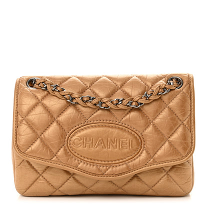 Chanel Aged Calfskin Vintage Ligne Flap Gold 1 of 10