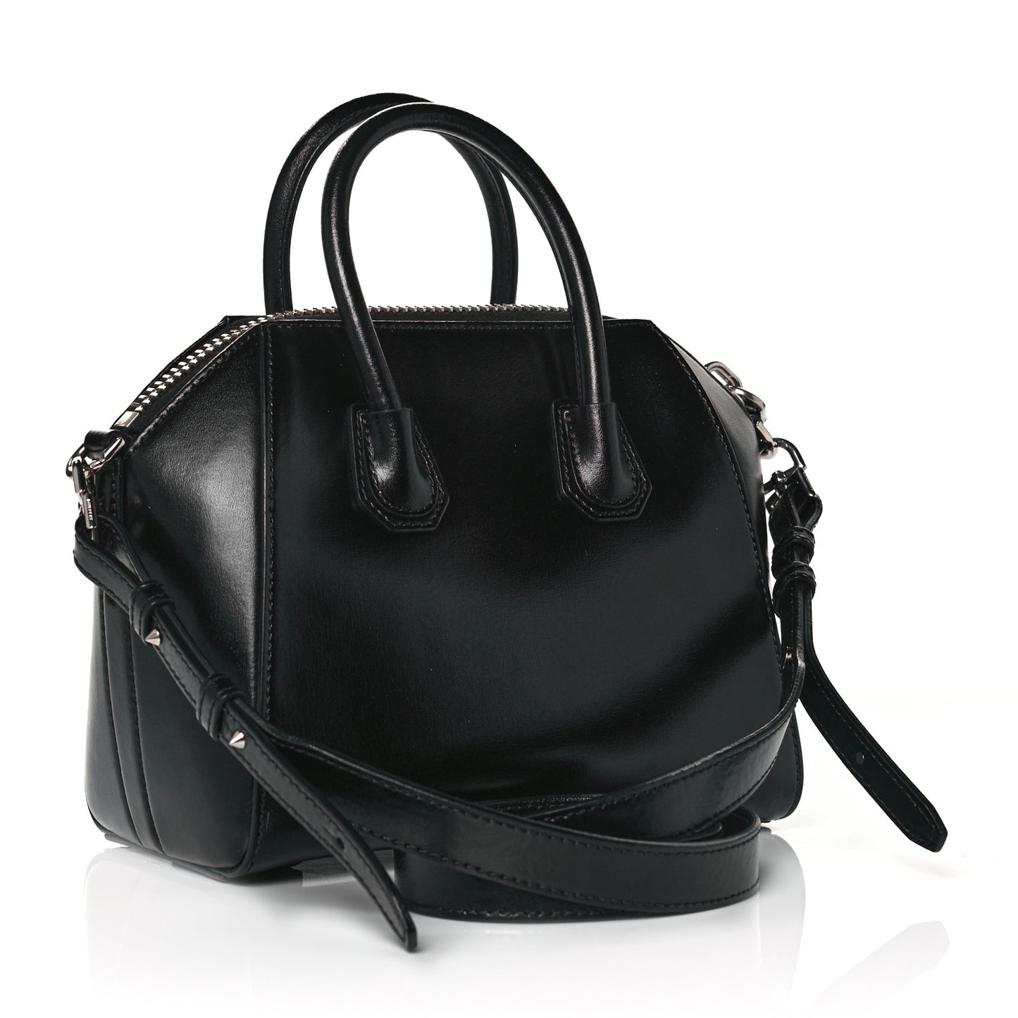 Shiny Lord Calfskin Mini Antigona Black