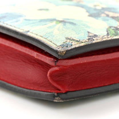 Gucci GG Supreme Monogram Blooms Card Case Wallet Beige Blue Navy Hibiscus Red 10 of 13