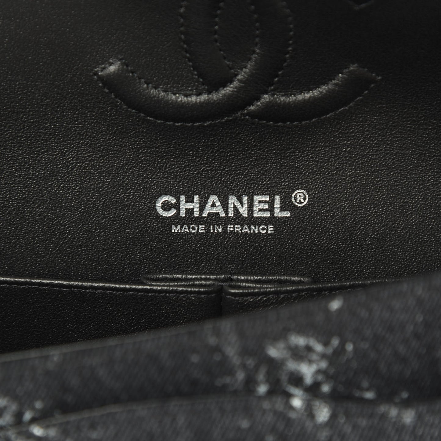 Denim Medium Double Flap Black