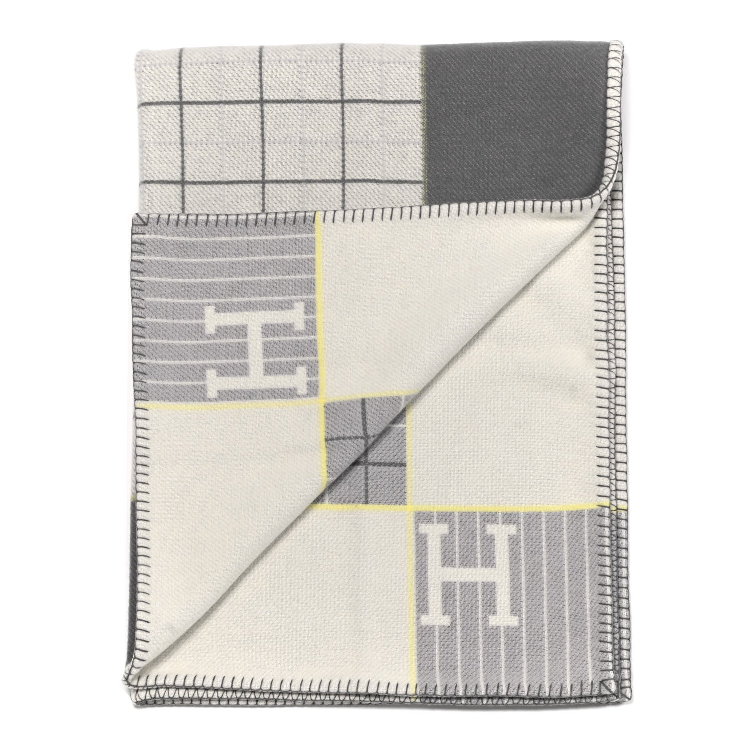 Hermes Wool Cashmere Avalon Cabriole Blanket Gris Perle 2 of 3