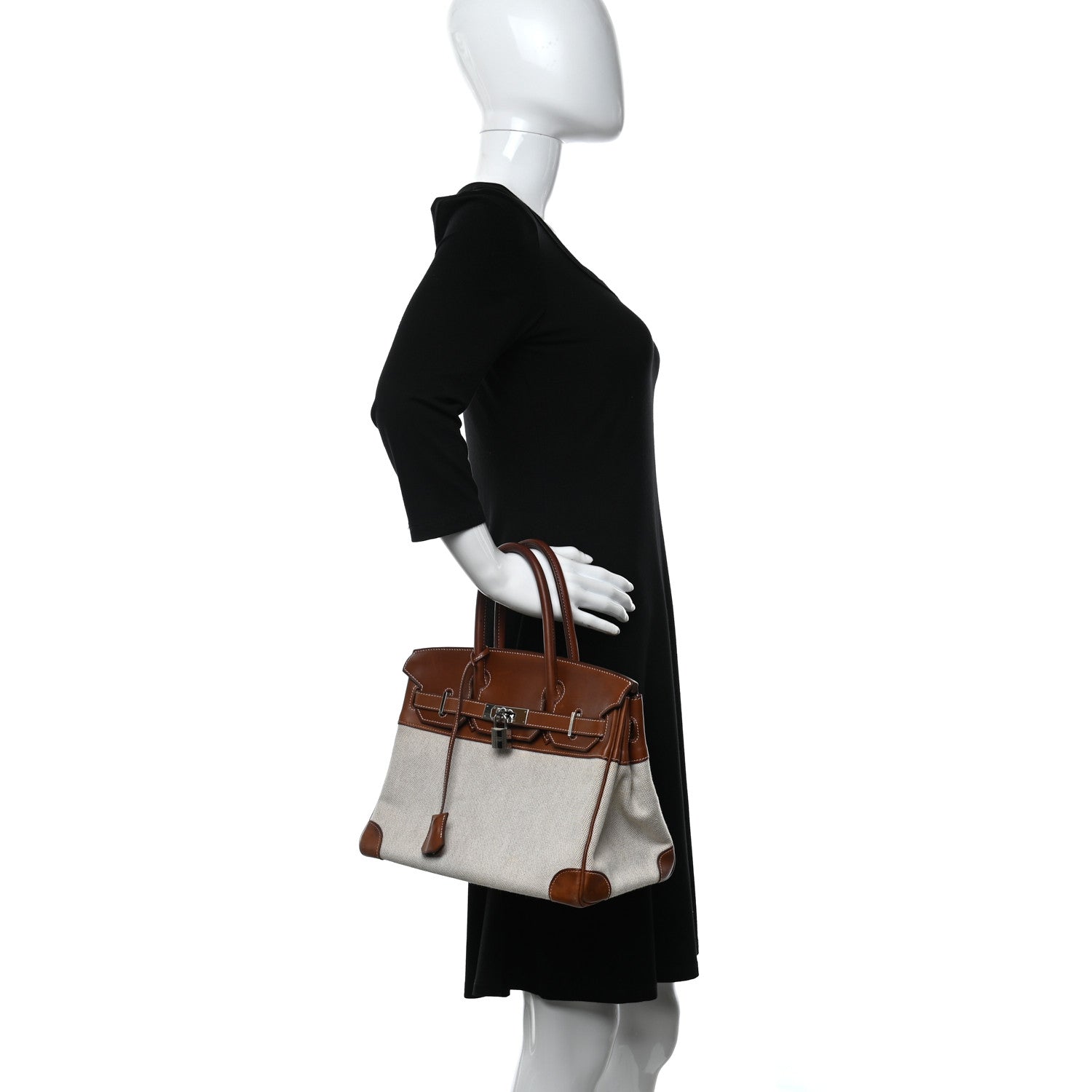 Hermes Toile Barenia Birkin 30 Fauve 2 of 26