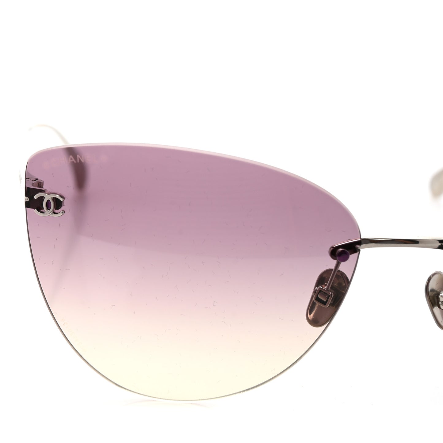 Titanium Frameless Cat Eye CC Sunglasses 4273-T Purple