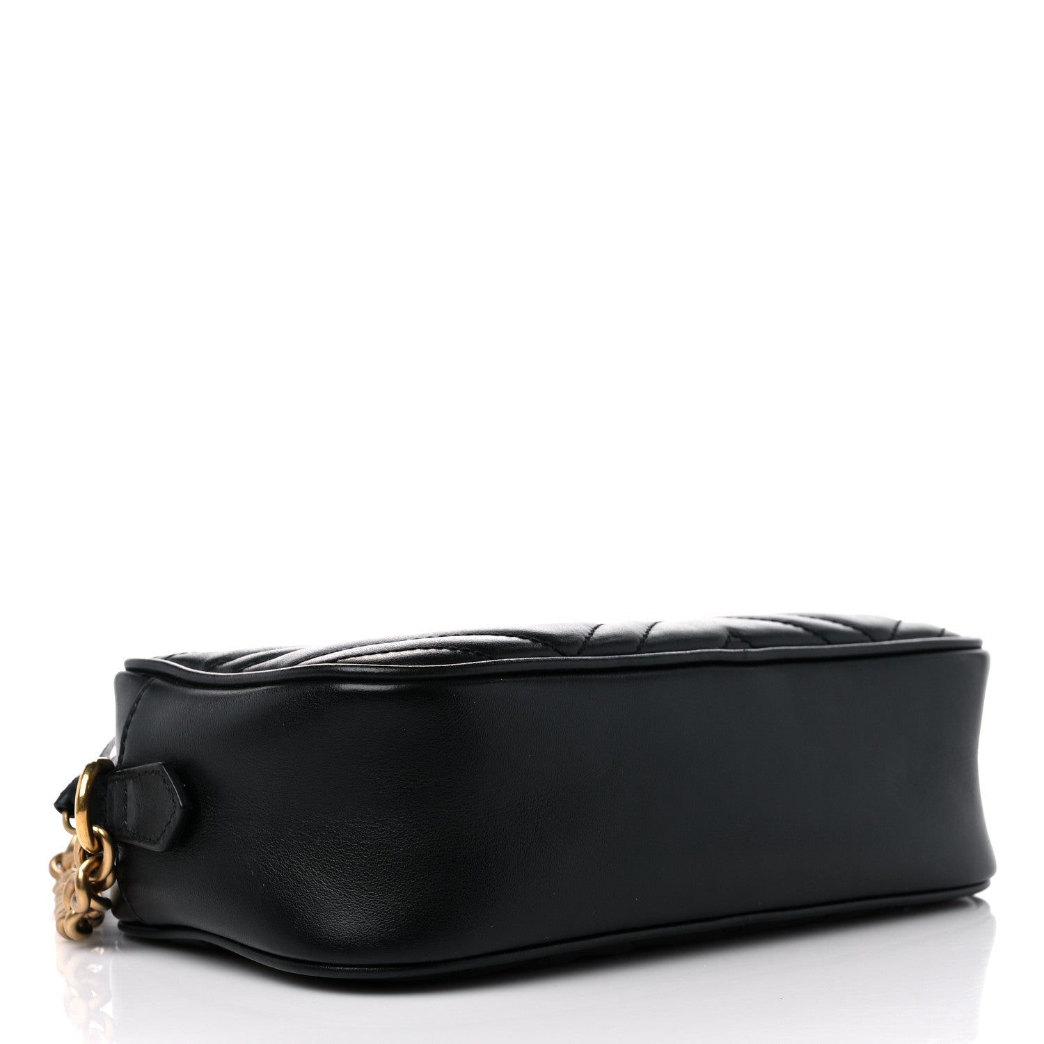Gucci Calfskin Matelasse Small GG Marmont Chain Shoulder Bag Black 4 of 16