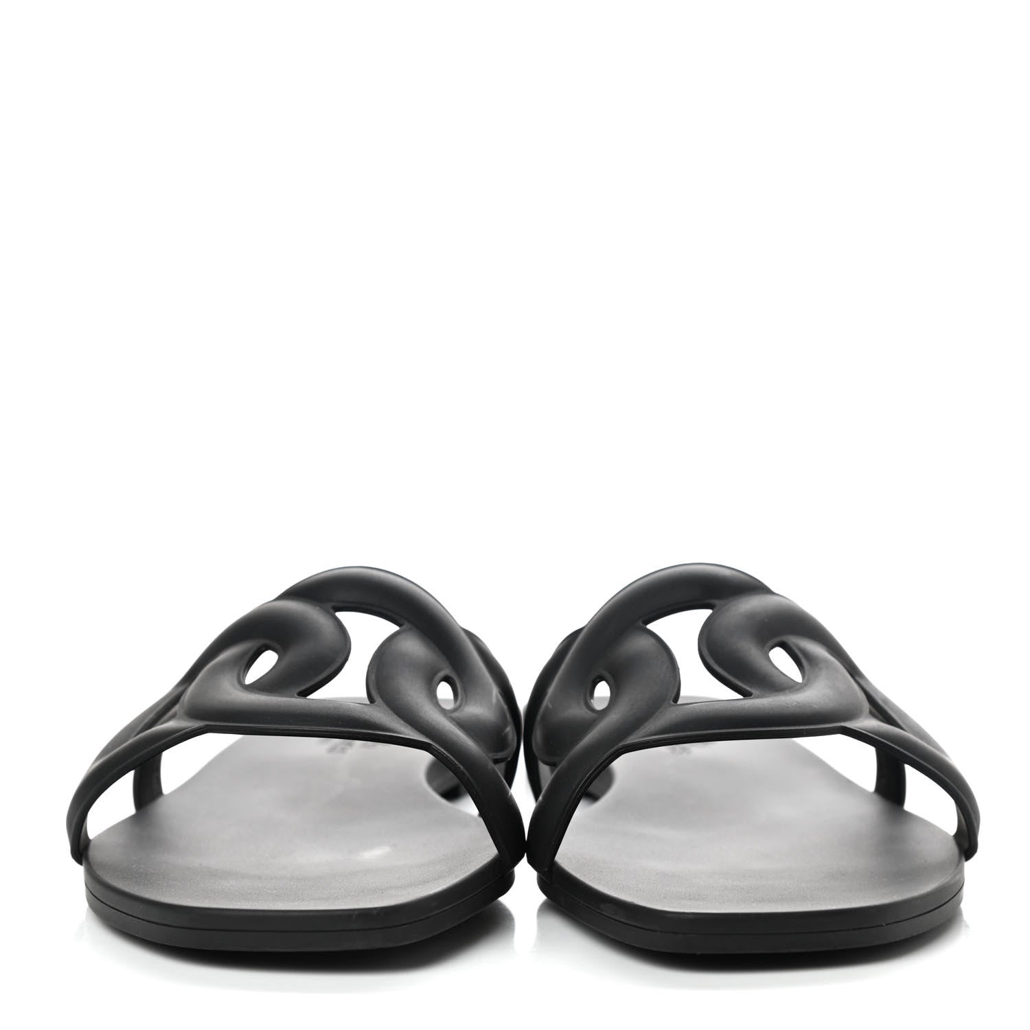 Hermes Rubber Aloha Sandals 37 Black 2 of 8