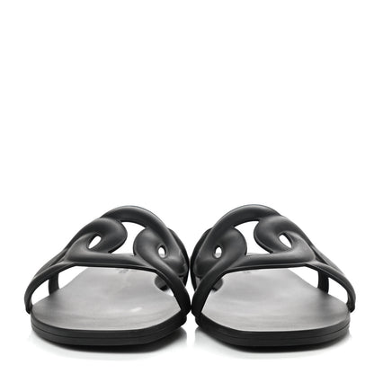 Hermes Rubber Aloha Sandals 37 Black 2 of 8