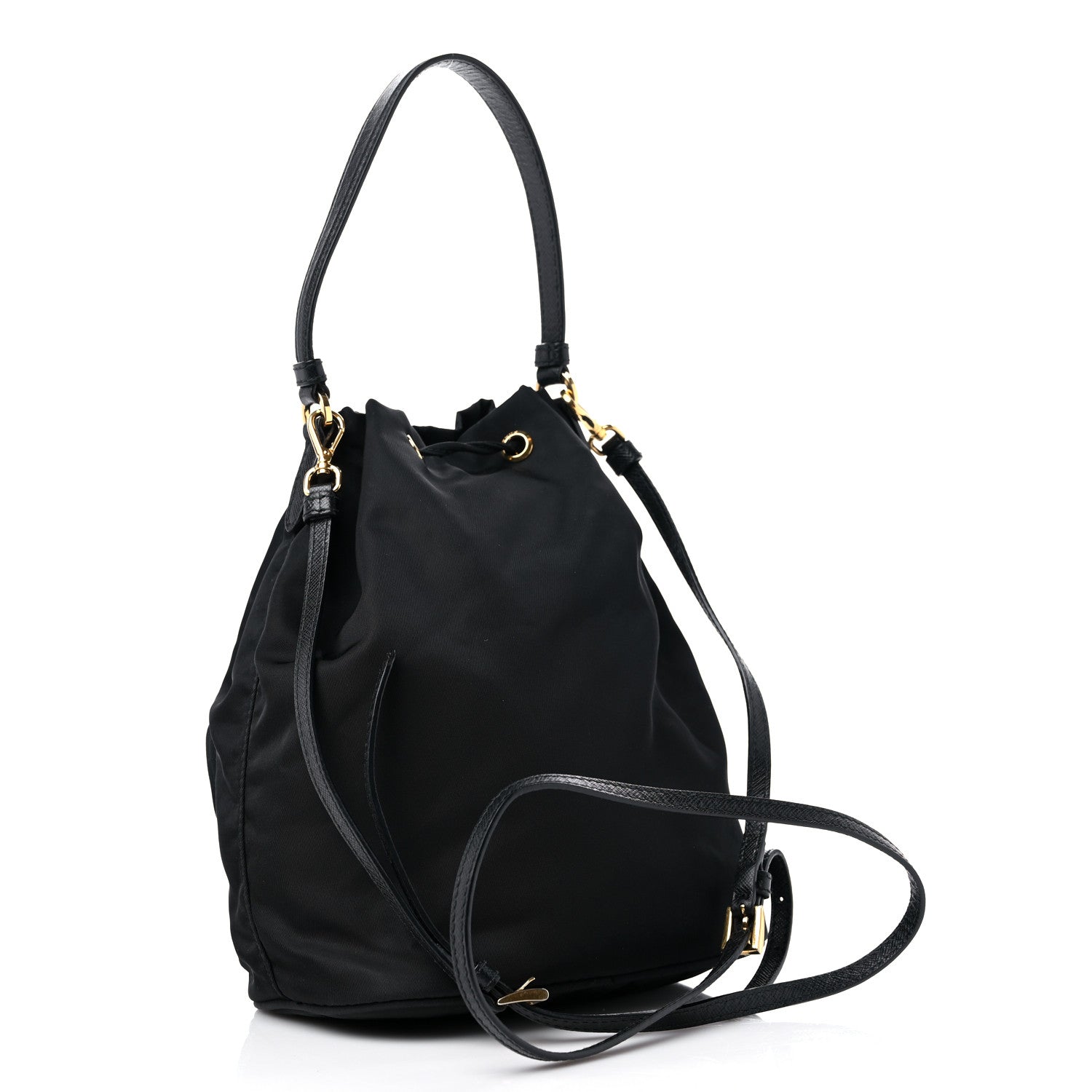 Prada Re-Nylon Duet Drawstring Shoulder Bag Black 3 of 10