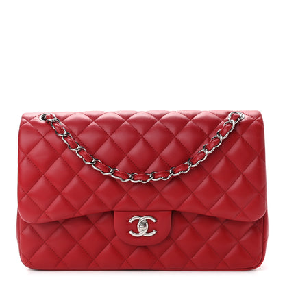 Chanel Lambskin Quilted Jumbo Double Flap Red 1 of 11