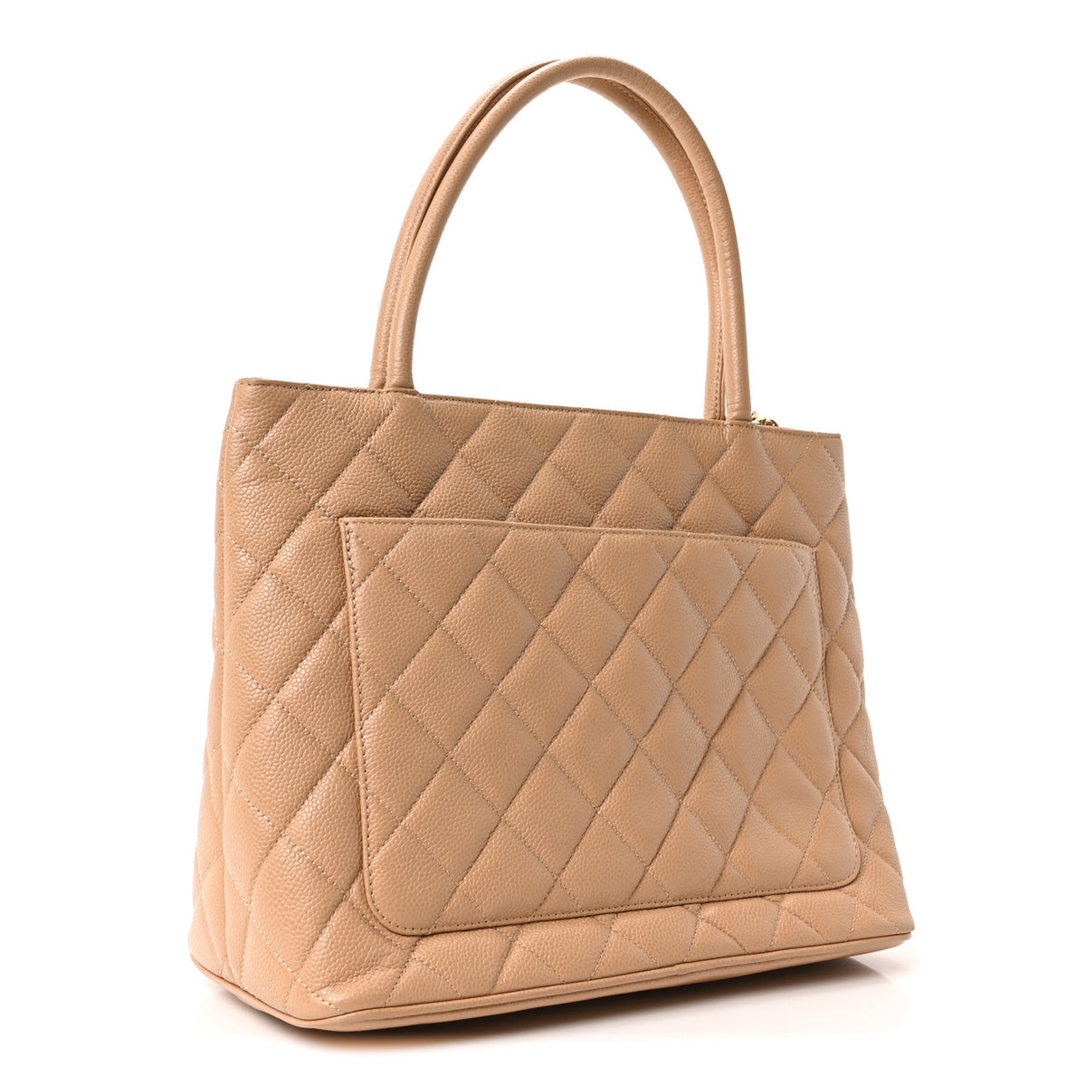 Caviar Quilted Medallion Tote Beige