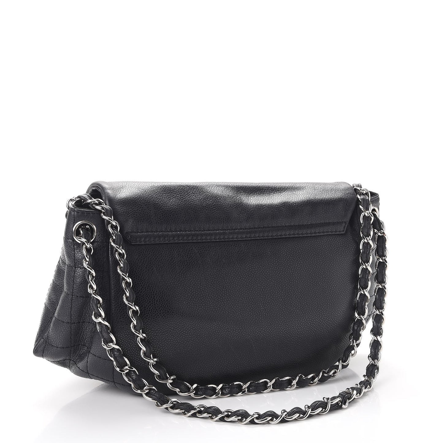 Caviar Half Moon Large Flap Black