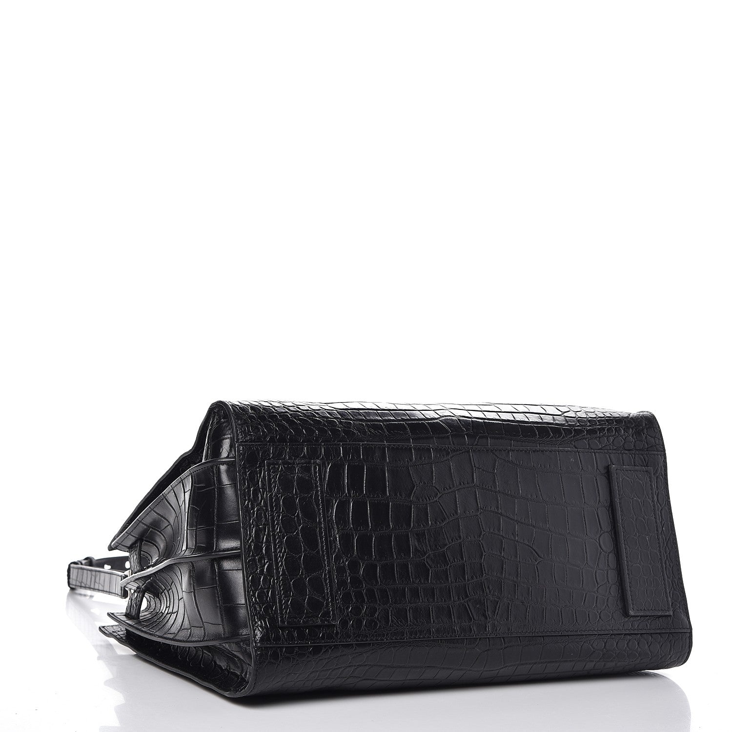 Saint Laurent Calfskin Crocodile Embossed Medium Supple Sac de Jour Black 4 of 8