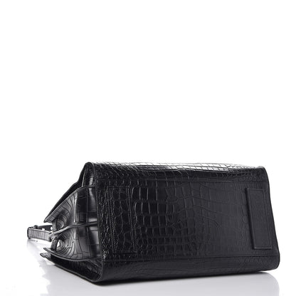 Saint Laurent Calfskin Crocodile Embossed Medium Supple Sac de Jour Black 4 of 8