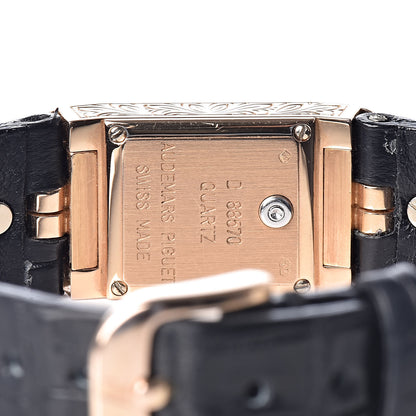 Audemars Piguet 18K Rose Gold Crocodile Diamond 14.5mm Charleston Quartz Watch 67028OR.Z Z.A002XX.0 1 5 of 8