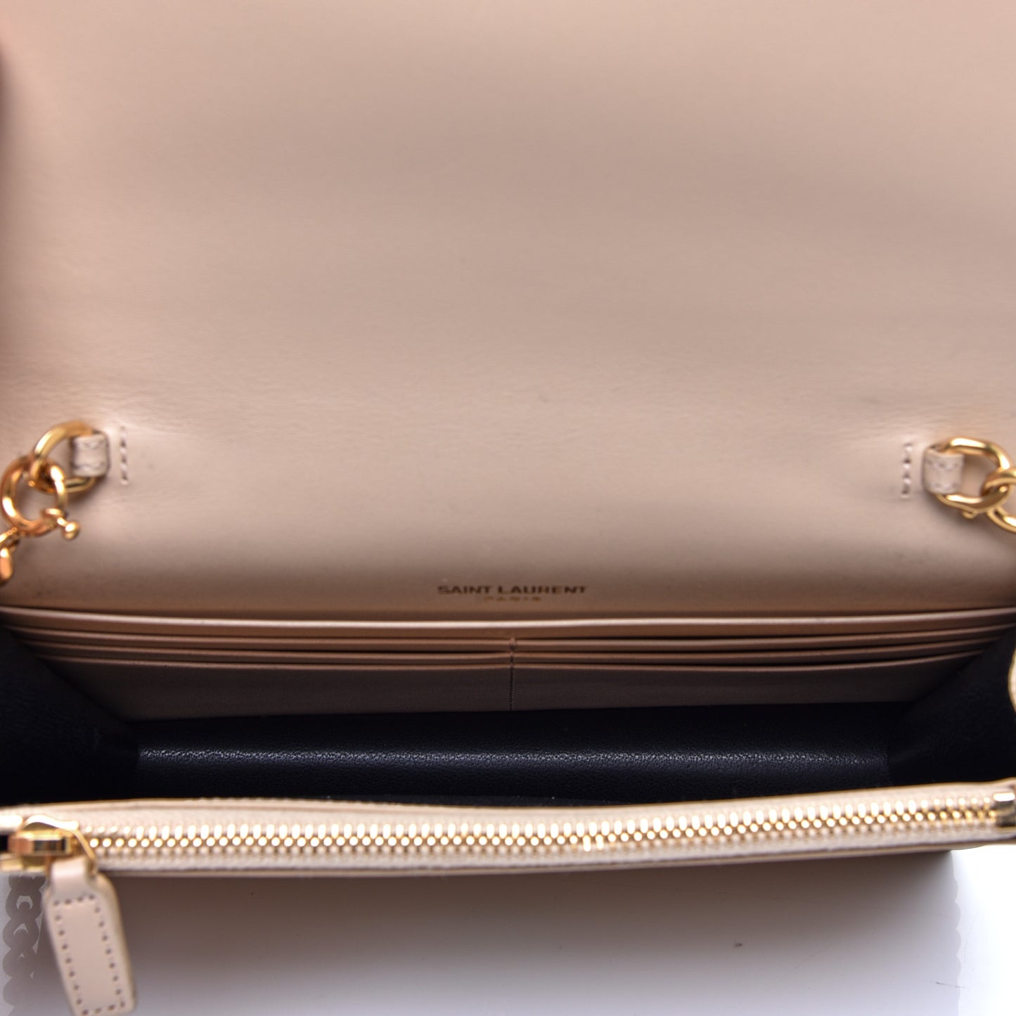 Smooth Calfskin Classic Monogram Kate Tassel Chain Wallet Nude Powder