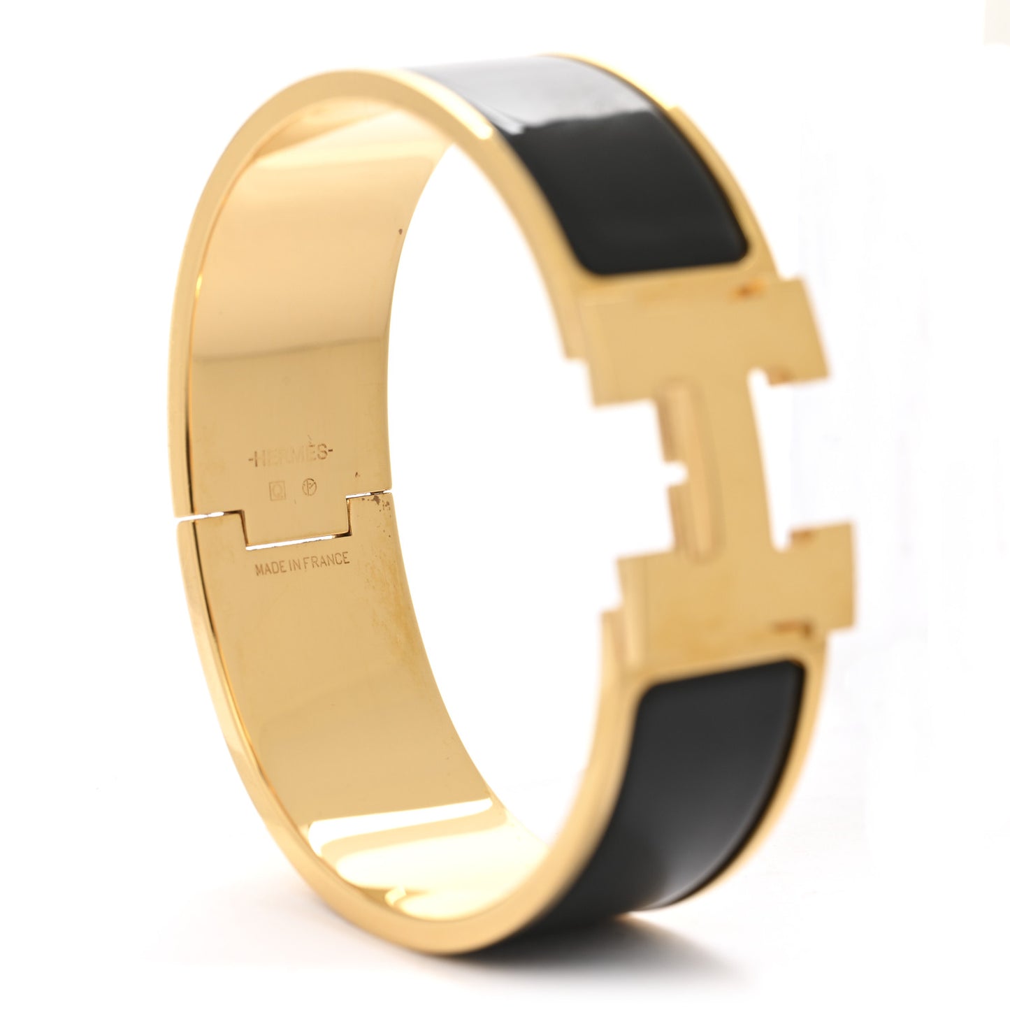 Enamel Wide Clic Clac H Bracelet GM Black