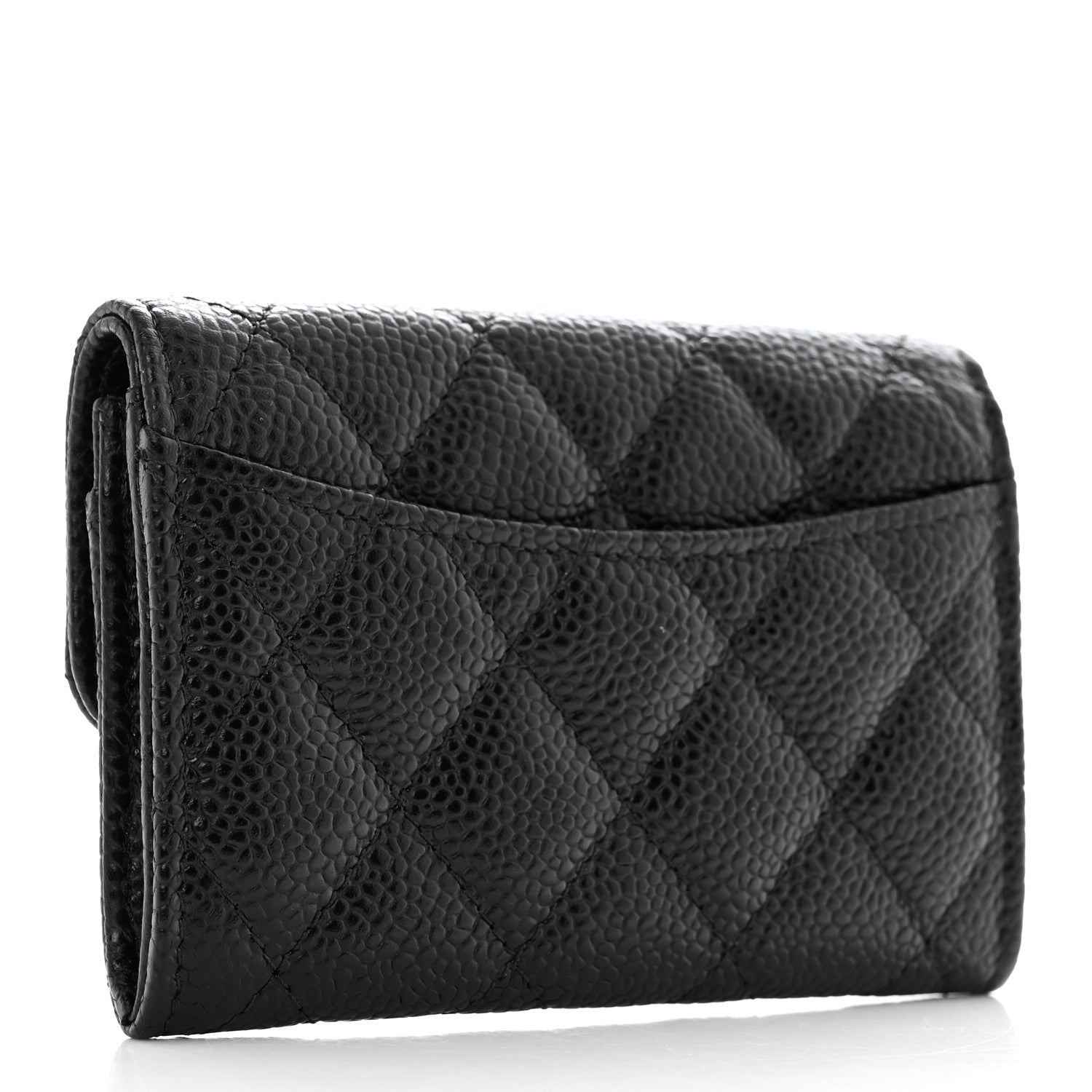 Chanel Caviar Quilted Flap Card Holder Wallet Black 3 of 8