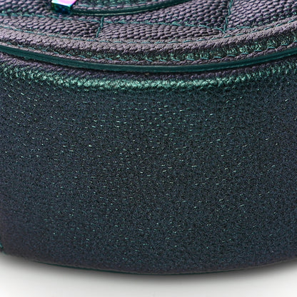 Chanel Iridescent Caviar Quilted Round Filigree Crossbody Dark Turquoise 9 of 10