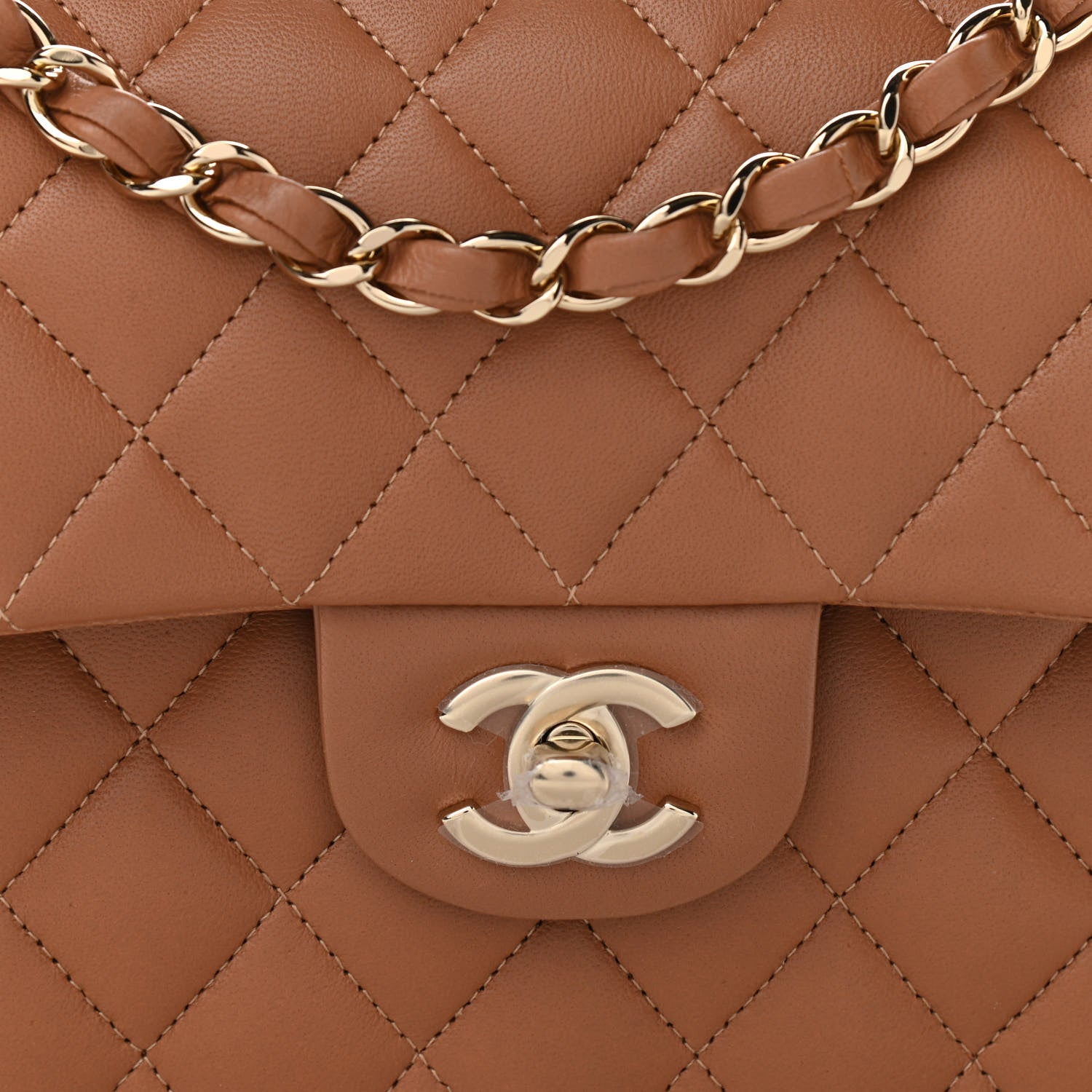Chanel Lambskin Quilted Small Double Flap Brown 8 of 12