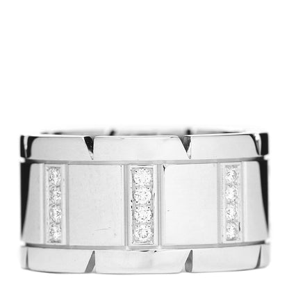 Cartier 18K White Gold Diamond 11mm Tank Francaise Ring 52 6 3 of 4