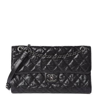 Chanel Crumpled Grained Calfskin Jumbo CC Crave Flap Black 1 of 12