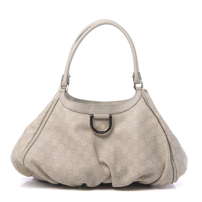 Gucci Guccissima Large D Gold Ring Shoulder Bag Off White 1 of 10