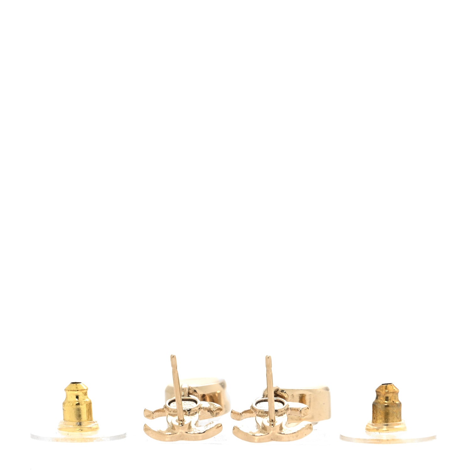 Chanel Crystal CC Tear Drop Earrings Gold 3 of 5