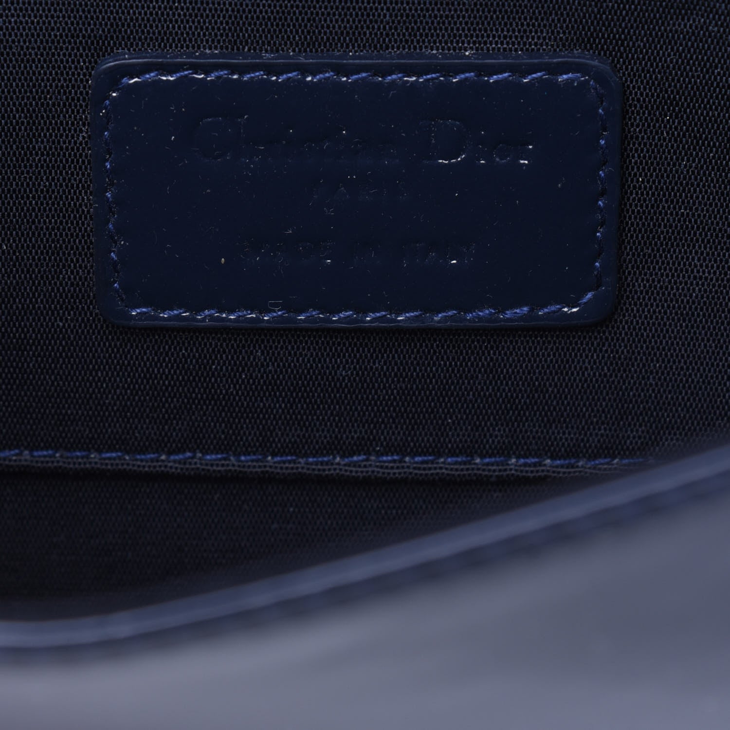 Christian Dior Patent Cannage Lady Dior Convertible Clutch Navy Blue 6 of 14