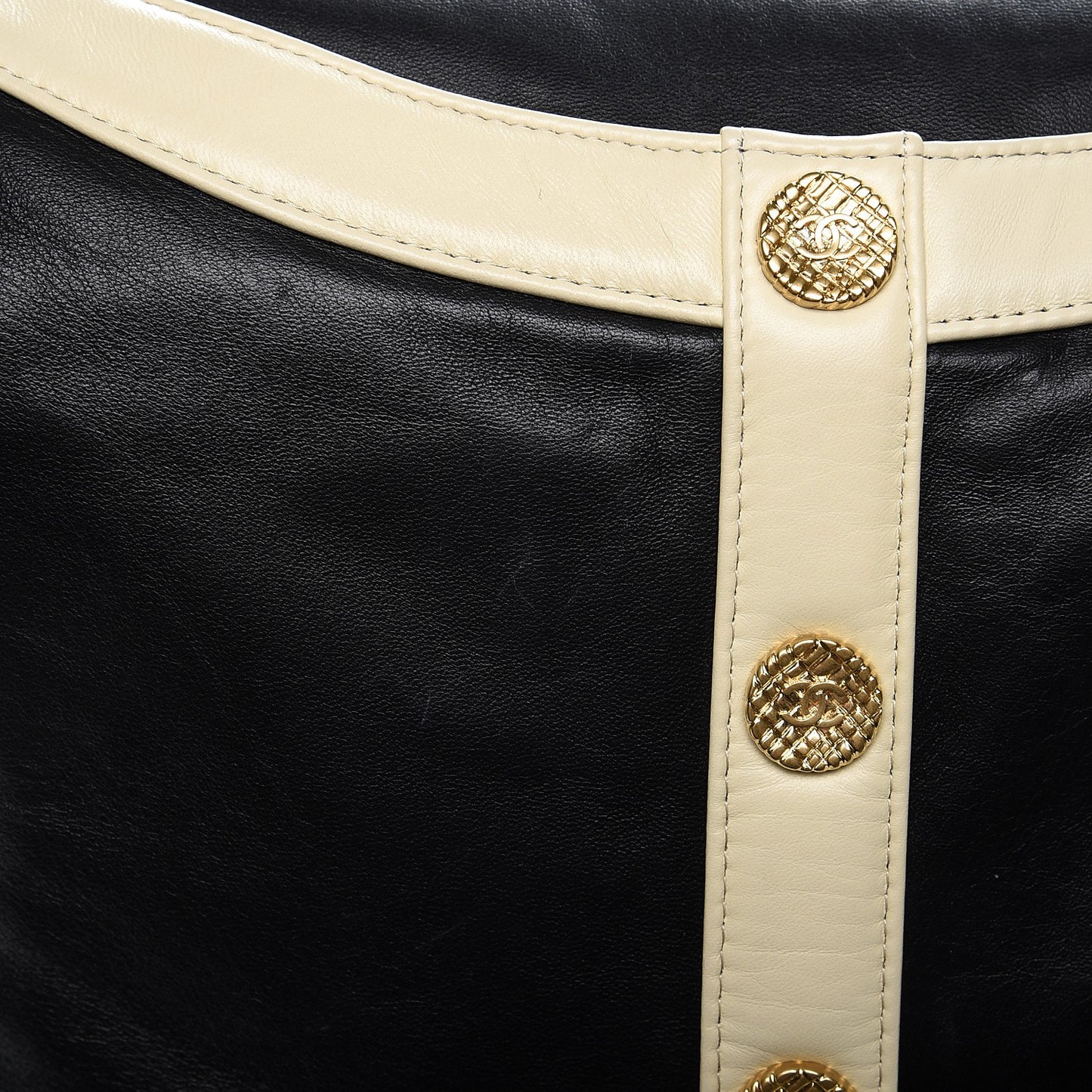 Lambskin Large Girl Bag Black Beige