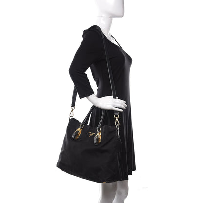 Prada Tessuto Nylon Soft Calf Tote Black 2 of 15