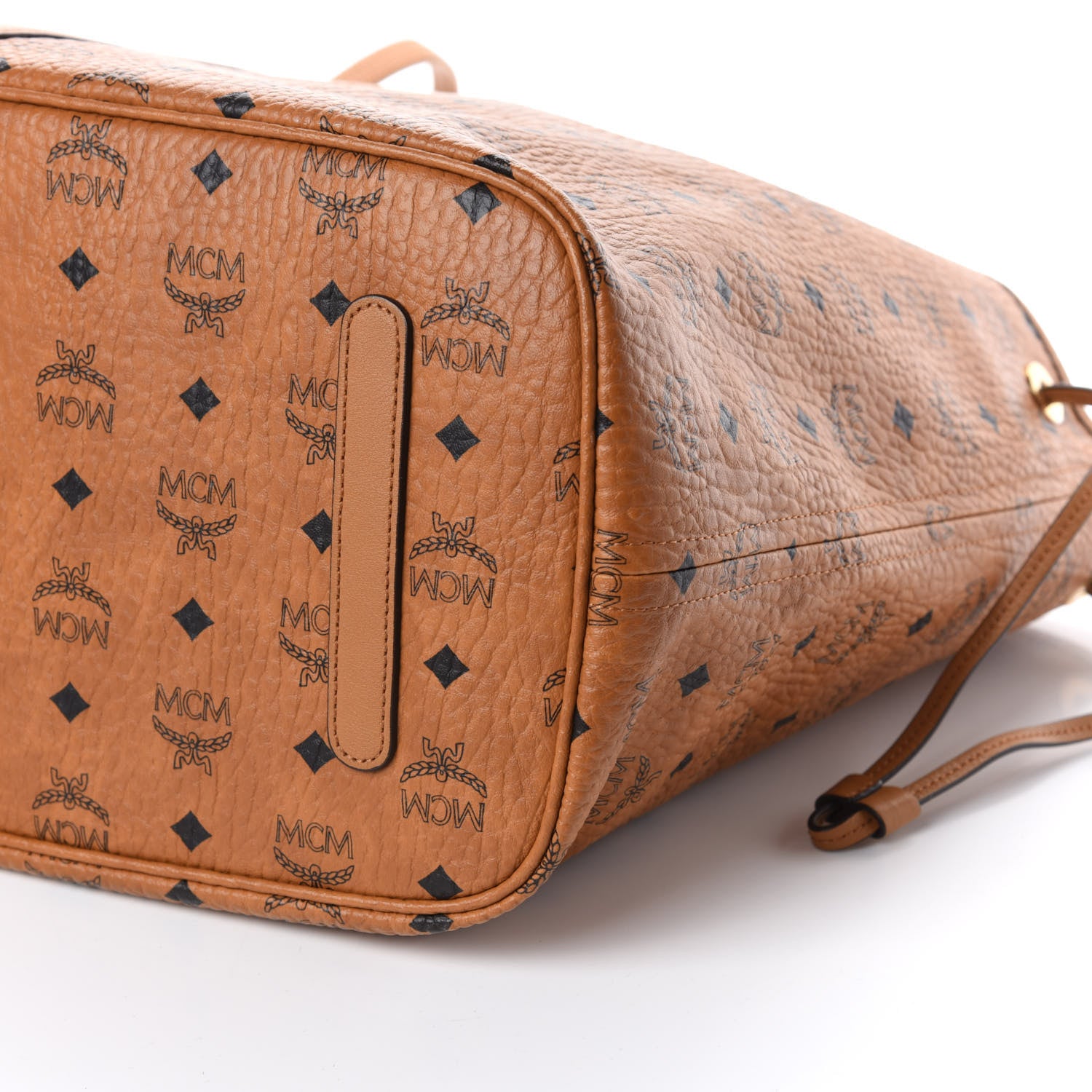 MCM Visetos Large Liz Reversible Shopper Tote Cognac 10 of 14