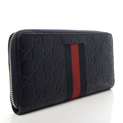 Gucci Guccissima Web Zip Around Wallet Black 3 of 6