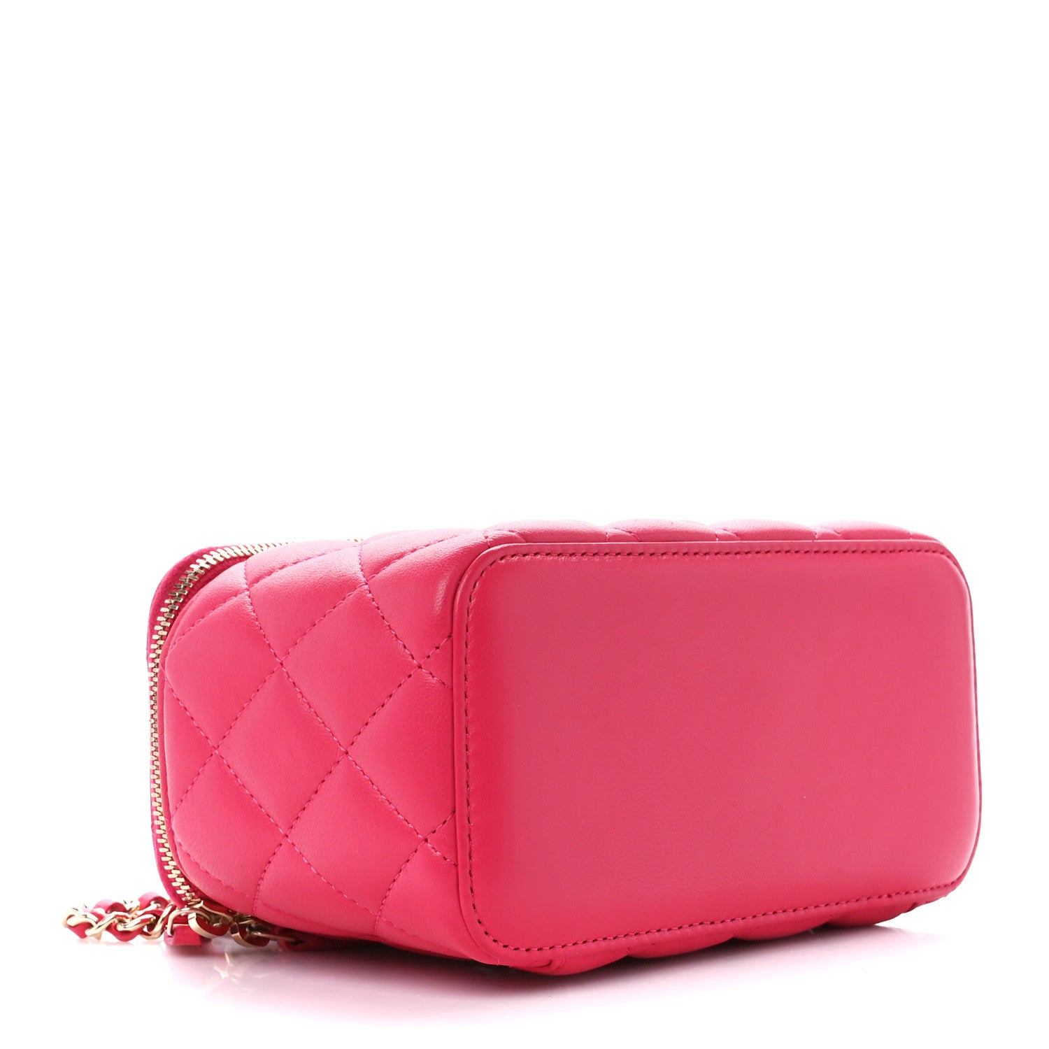 Chanel Lambskin Quilted Trendy Small Vanity Case With Chain Dark Pink 4 of 12
