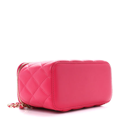 Chanel Lambskin Quilted Trendy Small Vanity Case With Chain Dark Pink 4 of 12