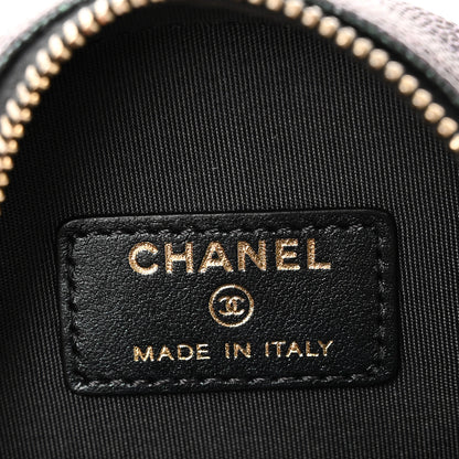 Chanel Iridescent Caviar Quilted Round Clutch With Chain Black 6 of 10
