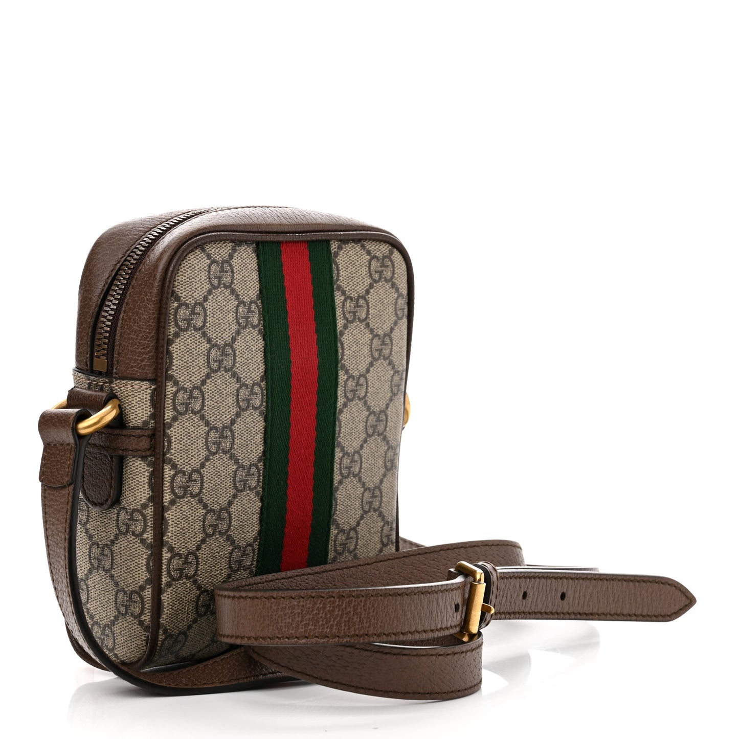 GG Supreme Monogram Web Mini Ophidia Messenger Brown