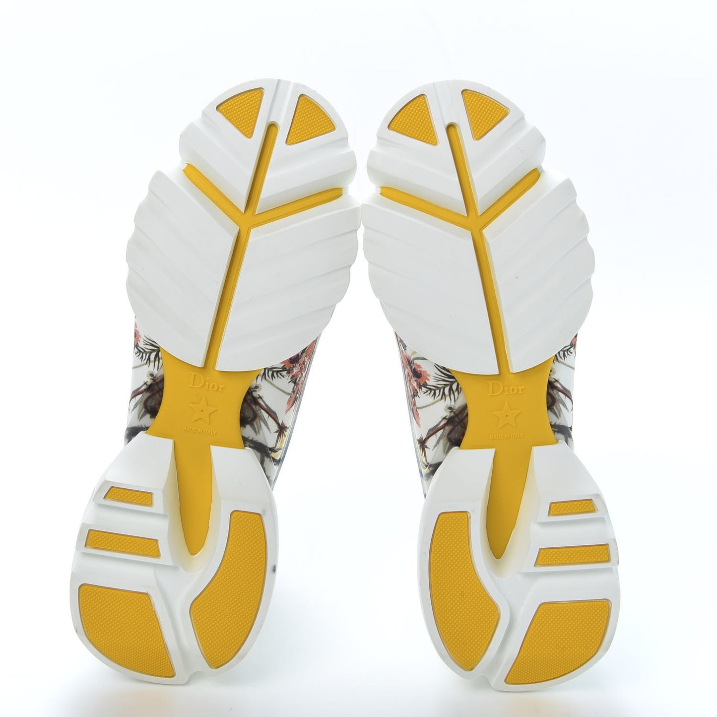 Neoprene Rubber Champetre Print Womens D-Connect Sneakers 40.5 White Multicolor