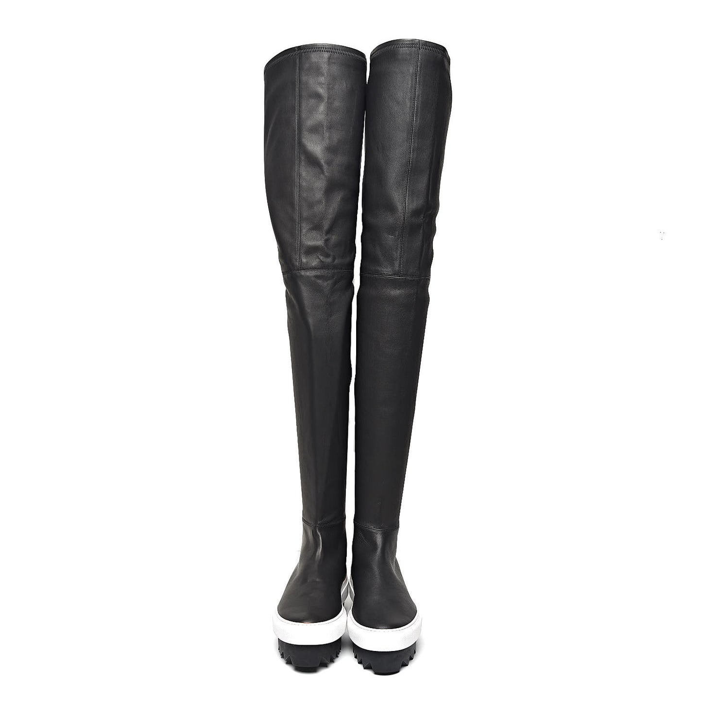 Lambskin Platform Over The Knee Boots 37.5 Black