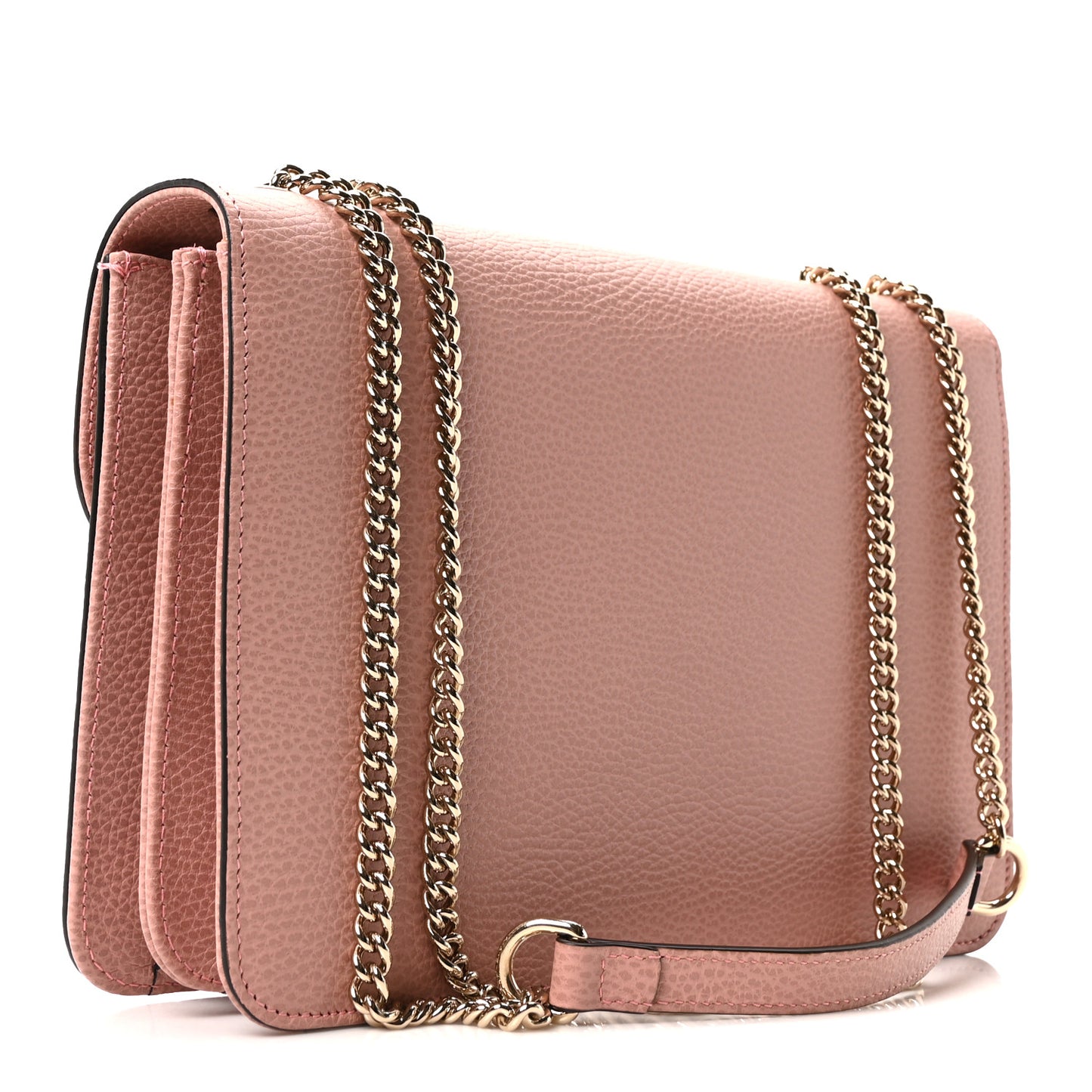 Dollar Calfskin Interlocking G Shoulder Bag Soft Pink