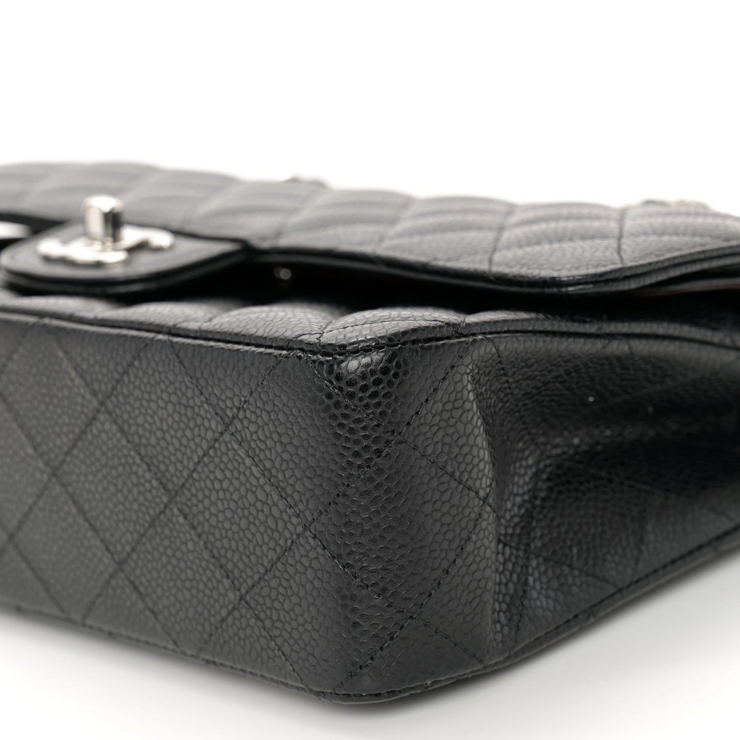 Caviar Quilted Medium Double Flap Black