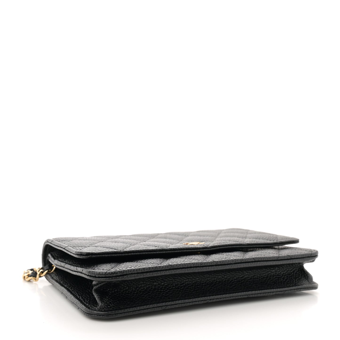 Caviar Quilted Wallet on Chain WOC Black