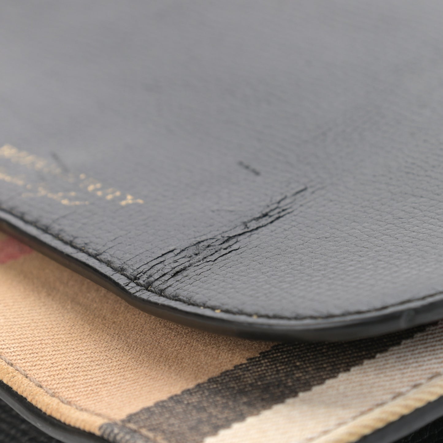 Derby Calfskin House Check Wallet On Chain Black